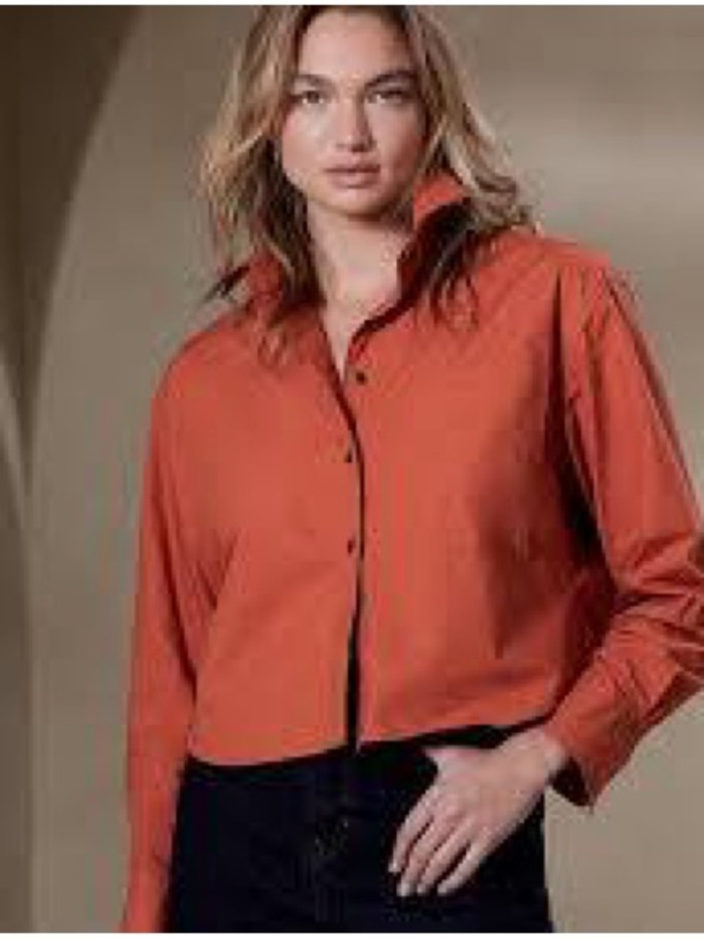 Banana Republic Coral Boxy Crop Shirt - Picture 4 of 15
